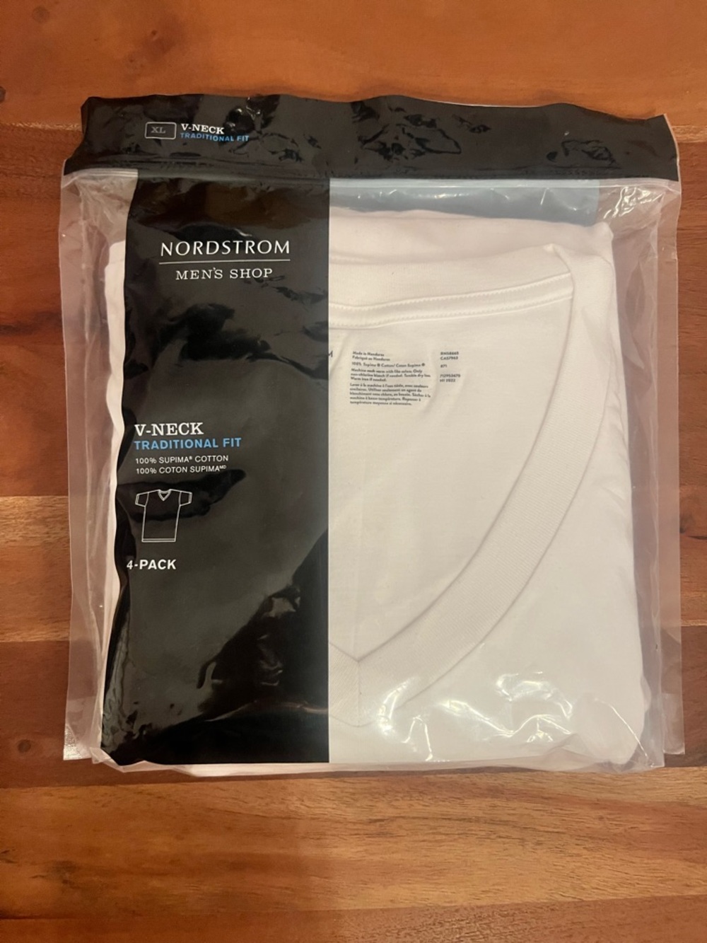 Nordstrom Men’s Shop V-Neck T-Shirt Pack - White - SIZE XL